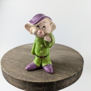 Snow White Dopey Figurine Vtg Porcelain Miniature Walt Disney Japan Dwarf 2.5"